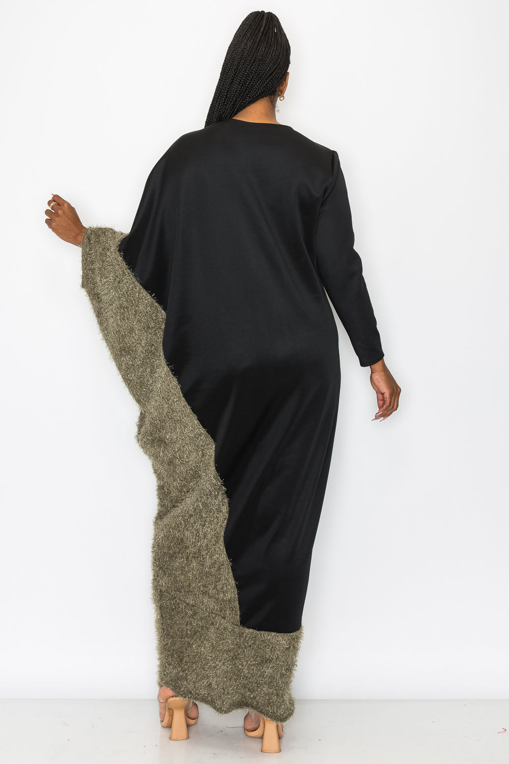 Amelie Feather Contrast Maxi Dress