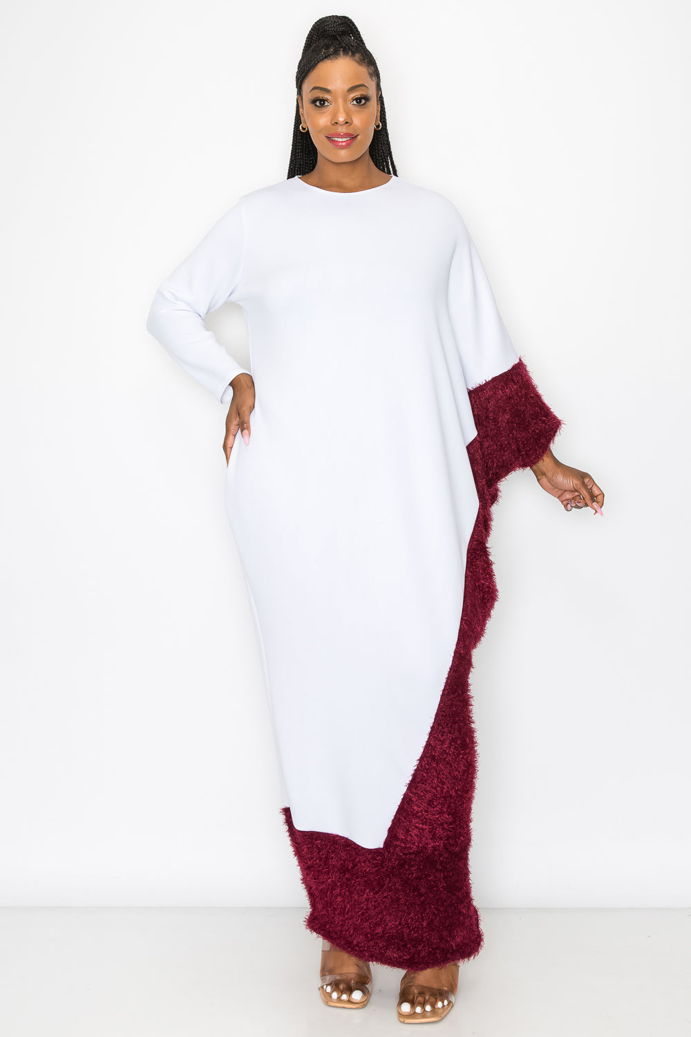 Amelie Feather Contrast Maxi Dress