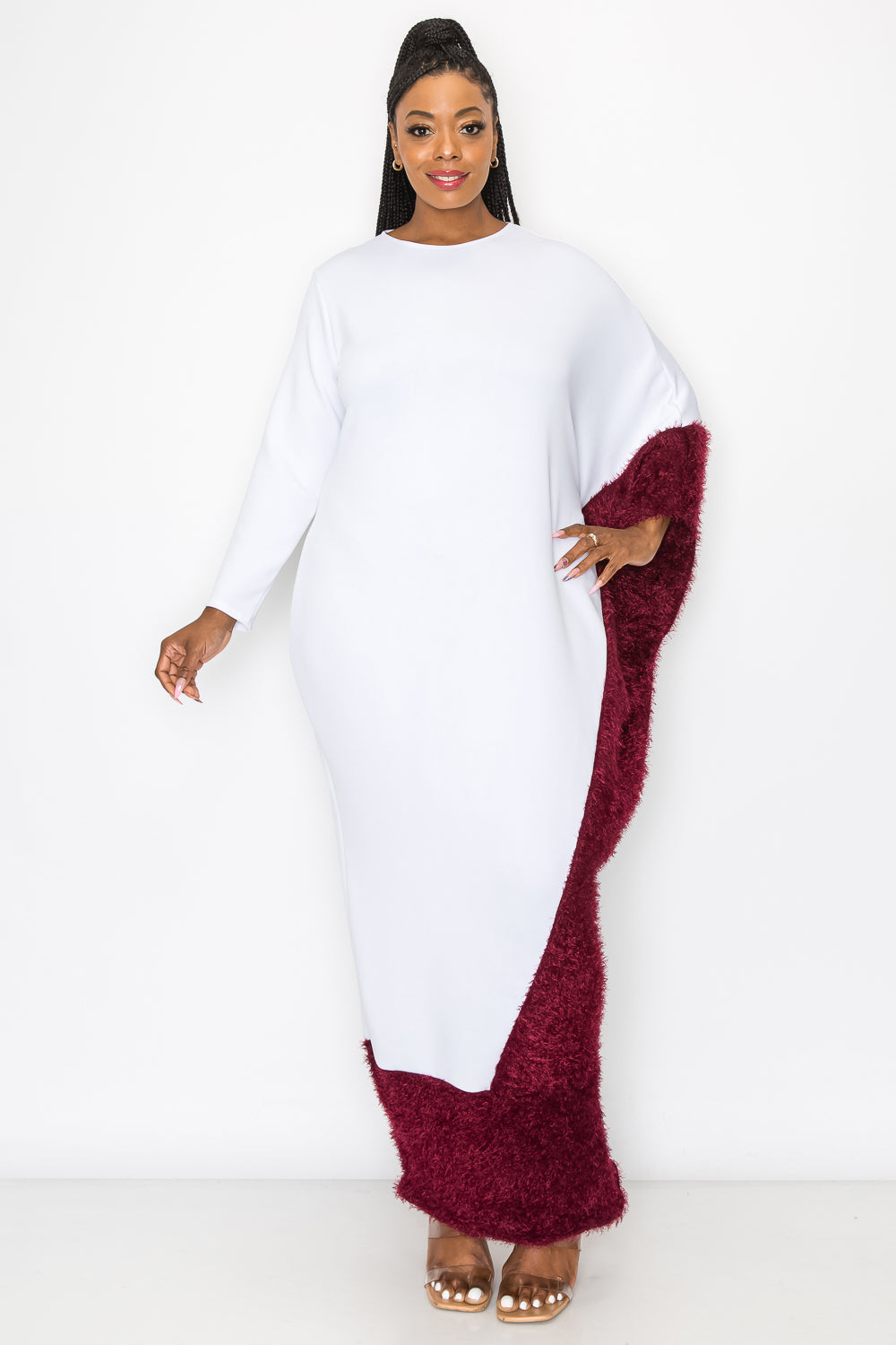 Amelie Feather Contrast Maxi Dress