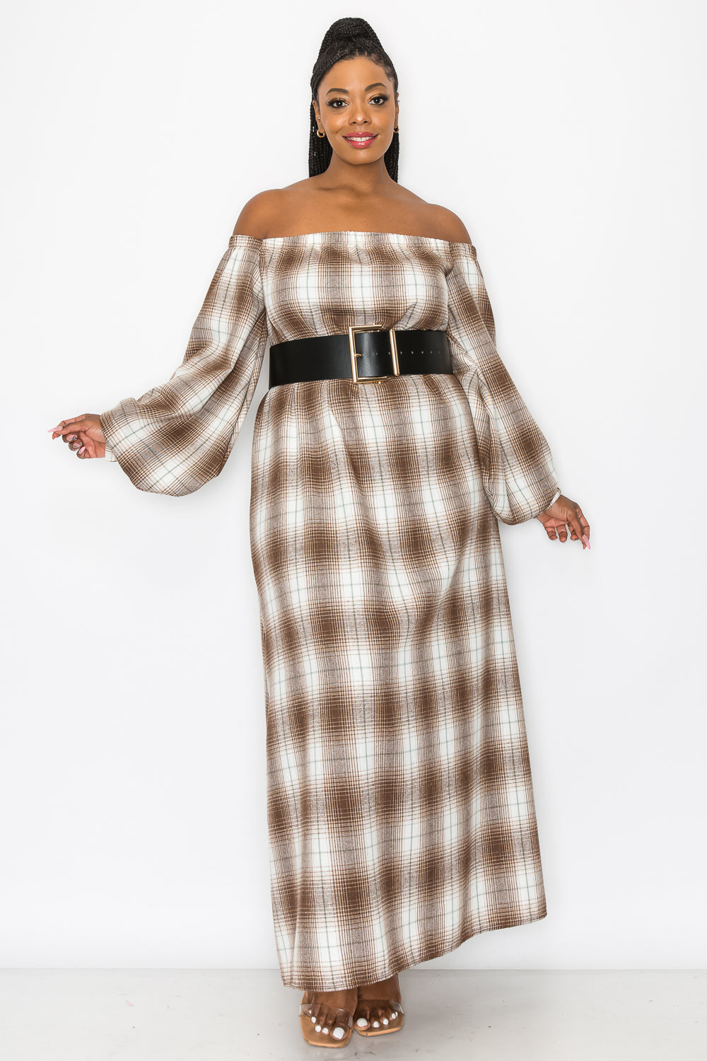 Zoe Flannel Maxi Dress L I V D Zoe Flannel Maxi Dress L I V D