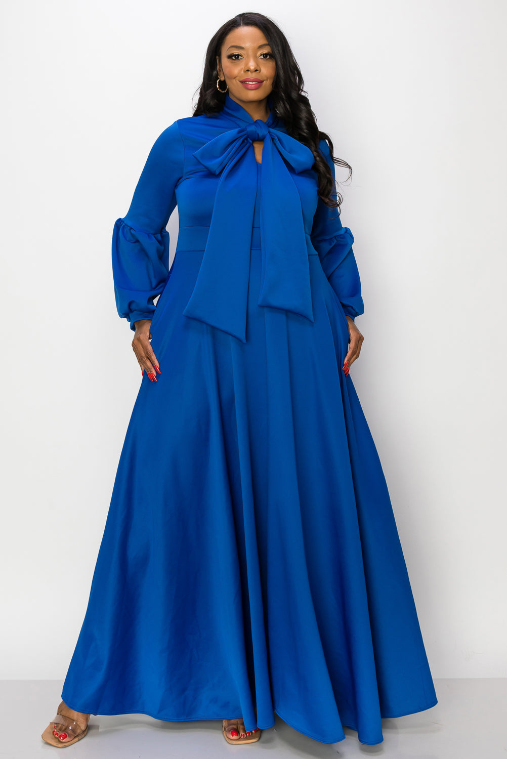 Bella Donna Dress with Ribbon and Bishop Sleeves