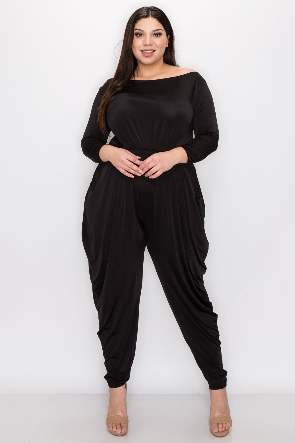 plus size boutique ity jumpsuit black