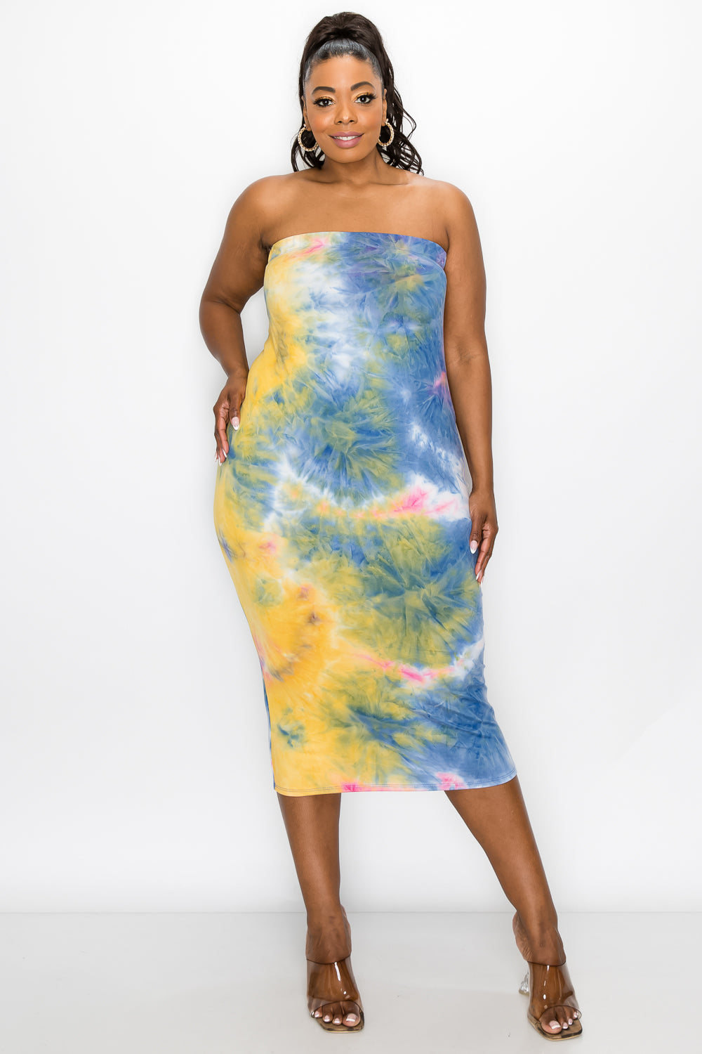 Tie Dye Basic Tube Dress - L I V D